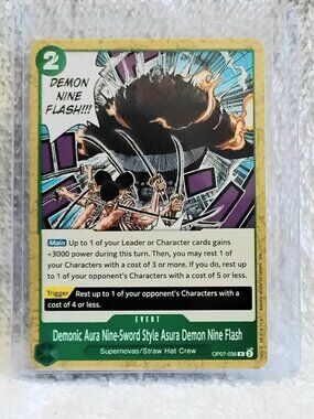 5/$20 Mint Rare One Piece Demonic Aura Nine... Event Card OP07-036 by Banda!!